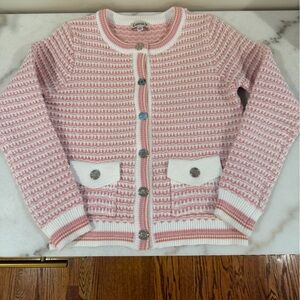 Pink and White Kids Cardigan